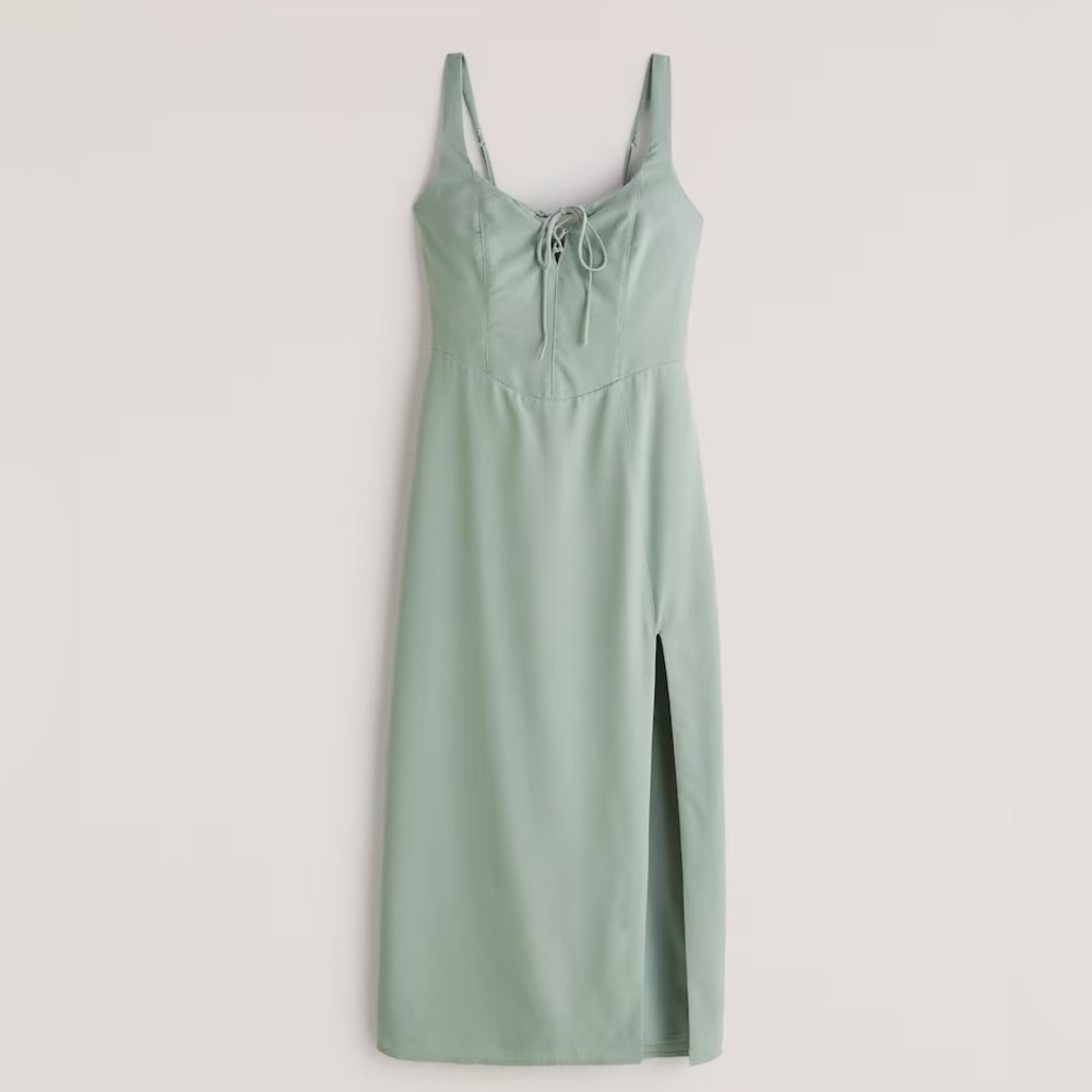 NWT Abercrombie Corset Lace up Midi Dress